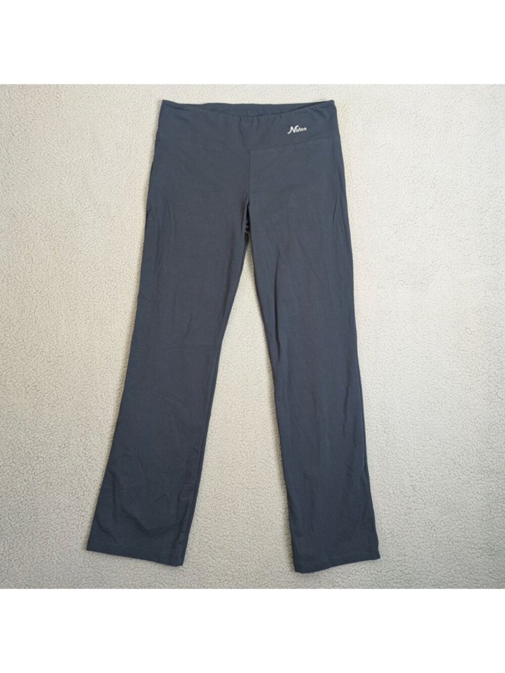 Niriron XL Leggings Black Straight Cut Stretch Waistband Casual Lounge Yoga Pant
